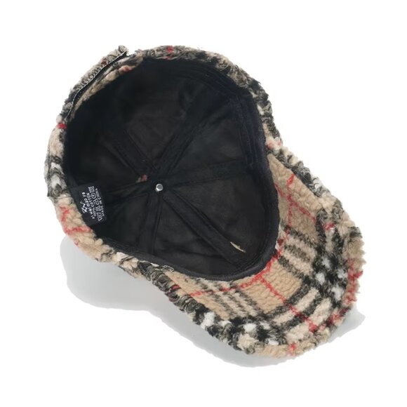 NWT British Style Retro Classic Plaid Baseball Cap hat display picture 1
